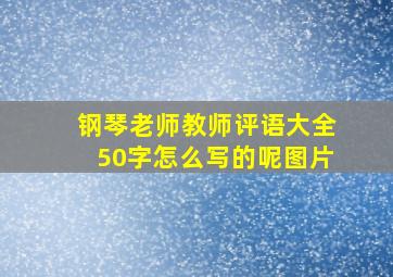 钢琴老师教师评语大全50字怎么写的呢图片