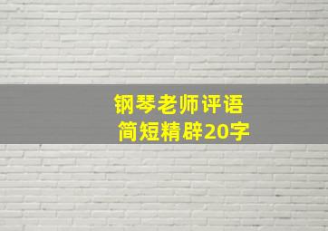 钢琴老师评语简短精辟20字