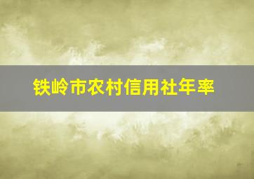 铁岭市农村信用社年率