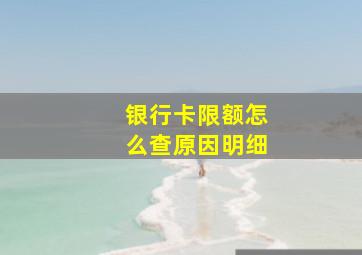 银行卡限额怎么查原因明细