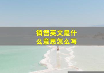 销售英文是什么意思怎么写