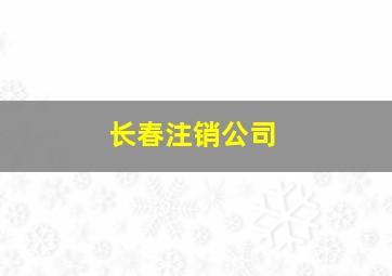 长春注销公司