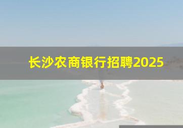 长沙农商银行招聘2025