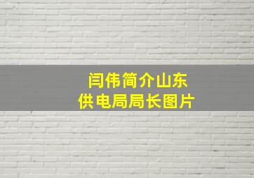 闫伟简介山东供电局局长图片