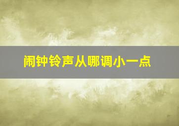 闹钟铃声从哪调小一点