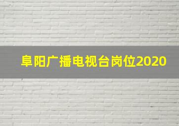 阜阳广播电视台岗位2020