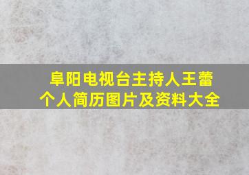 阜阳电视台主持人王蕾个人简历图片及资料大全