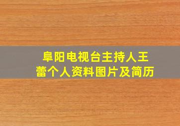 阜阳电视台主持人王蕾个人资料图片及简历