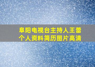 阜阳电视台主持人王蕾个人资料简历图片高清