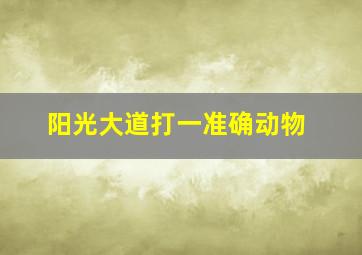 阳光大道打一准确动物