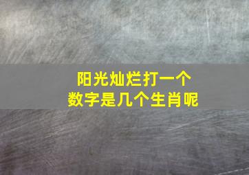 阳光灿烂打一个数字是几个生肖呢