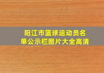 阳江市篮球运动员名单公示栏图片大全高清