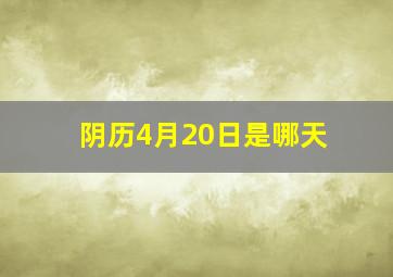 阴历4月20日是哪天