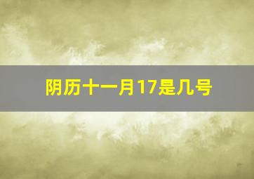 阴历十一月17是几号