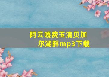 阿云嘎费玉清贝加尔湖畔mp3下载