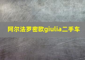 阿尔法罗密欧giulia二手车