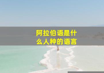 阿拉伯语是什么人种的语言