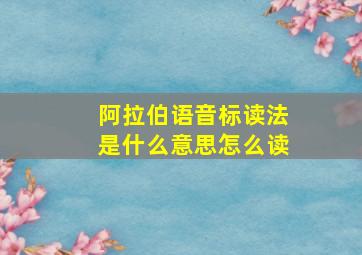 阿拉伯语音标读法是什么意思怎么读