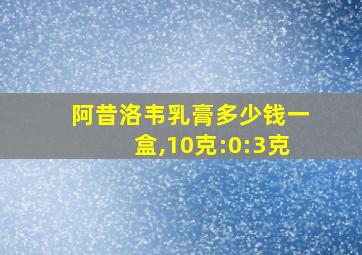 阿昔洛韦乳膏多少钱一盒,10克:0:3克