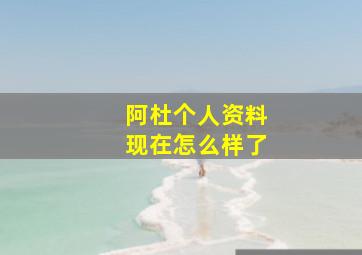 阿杜个人资料现在怎么样了