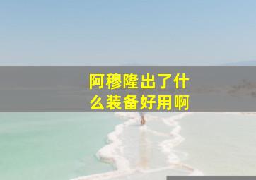 阿穆隆出了什么装备好用啊