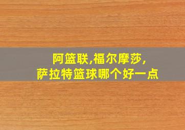 阿篮联,福尔摩莎,萨拉特篮球哪个好一点