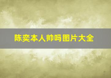 陈奕本人帅吗图片大全