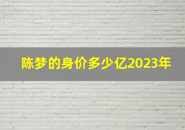 陈梦的身价多少亿2023年