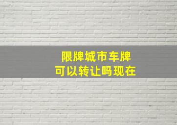 限牌城市车牌可以转让吗现在