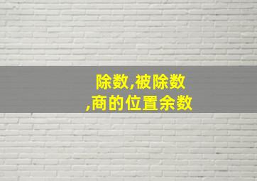 除数,被除数,商的位置余数