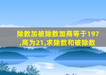 除数加被除数加商等于197,商为21,求除数和被除数