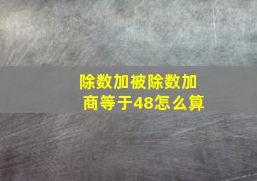 除数加被除数加商等于48怎么算