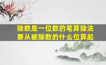 除数是一位数的笔算除法要从被除数的什么位算起