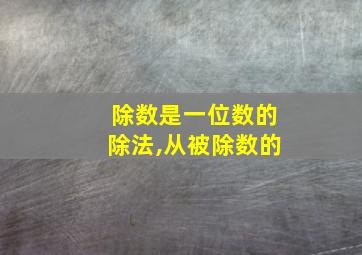 除数是一位数的除法,从被除数的