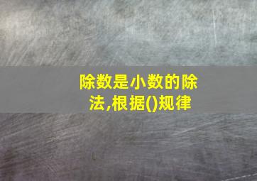 除数是小数的除法,根据()规律