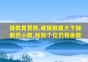 除数是整数,被除数是大于除数的小数,除到个位仍有余数