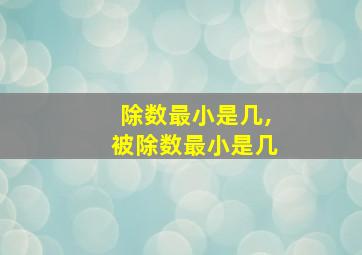 除数最小是几,被除数最小是几