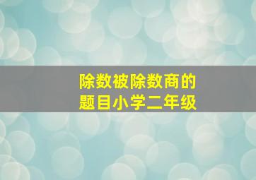 除数被除数商的题目小学二年级