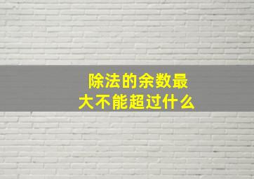 除法的余数最大不能超过什么