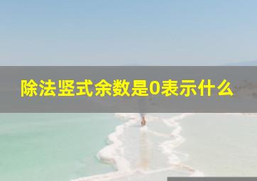 除法竖式余数是0表示什么