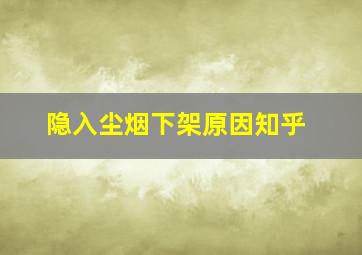 隐入尘烟下架原因知乎