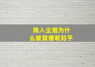 隐入尘烟为什么被禁播呢知乎