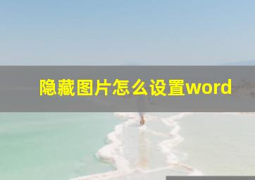 隐藏图片怎么设置word