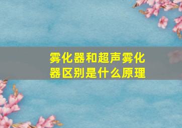 雾化器和超声雾化器区别是什么原理