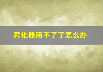 雾化器用不了了怎么办