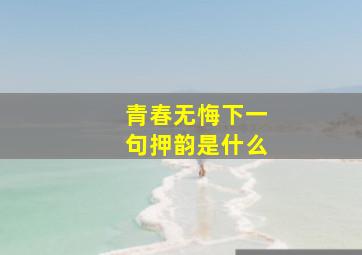 青春无悔下一句押韵是什么