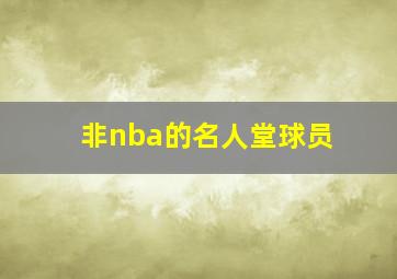 非nba的名人堂球员