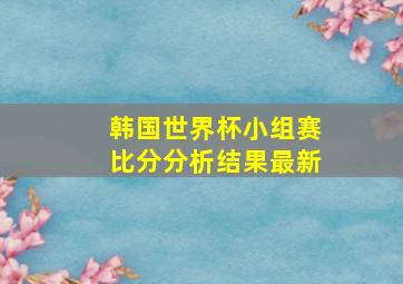 韩国世界杯小组赛比分分析结果最新