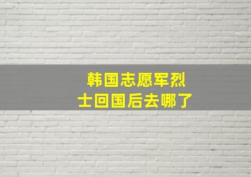 韩国志愿军烈士回国后去哪了