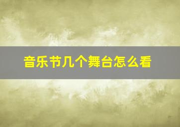 音乐节几个舞台怎么看